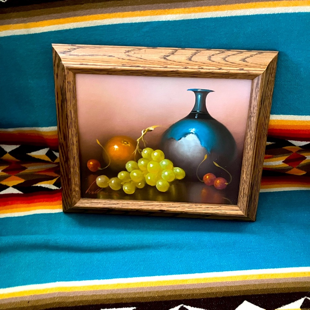 WALLACE STILL LIFE COLLECTORS CORNER INC OIL ON CANVAS SIGNED 8x10 FRAMED